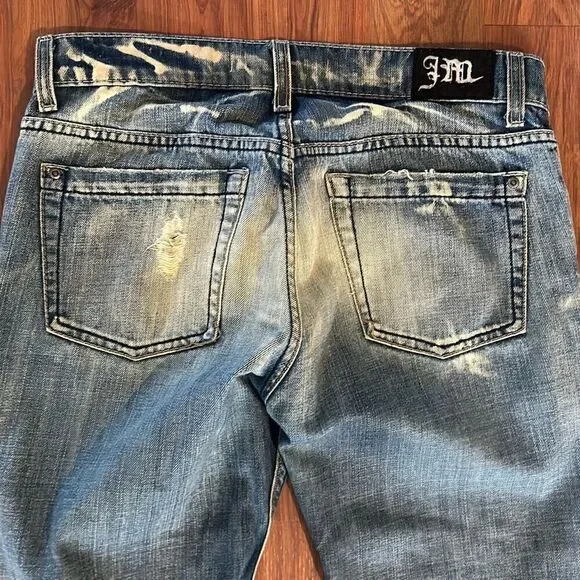 Juicy Couture vintage distressed men's jeans low rise 32 bleach